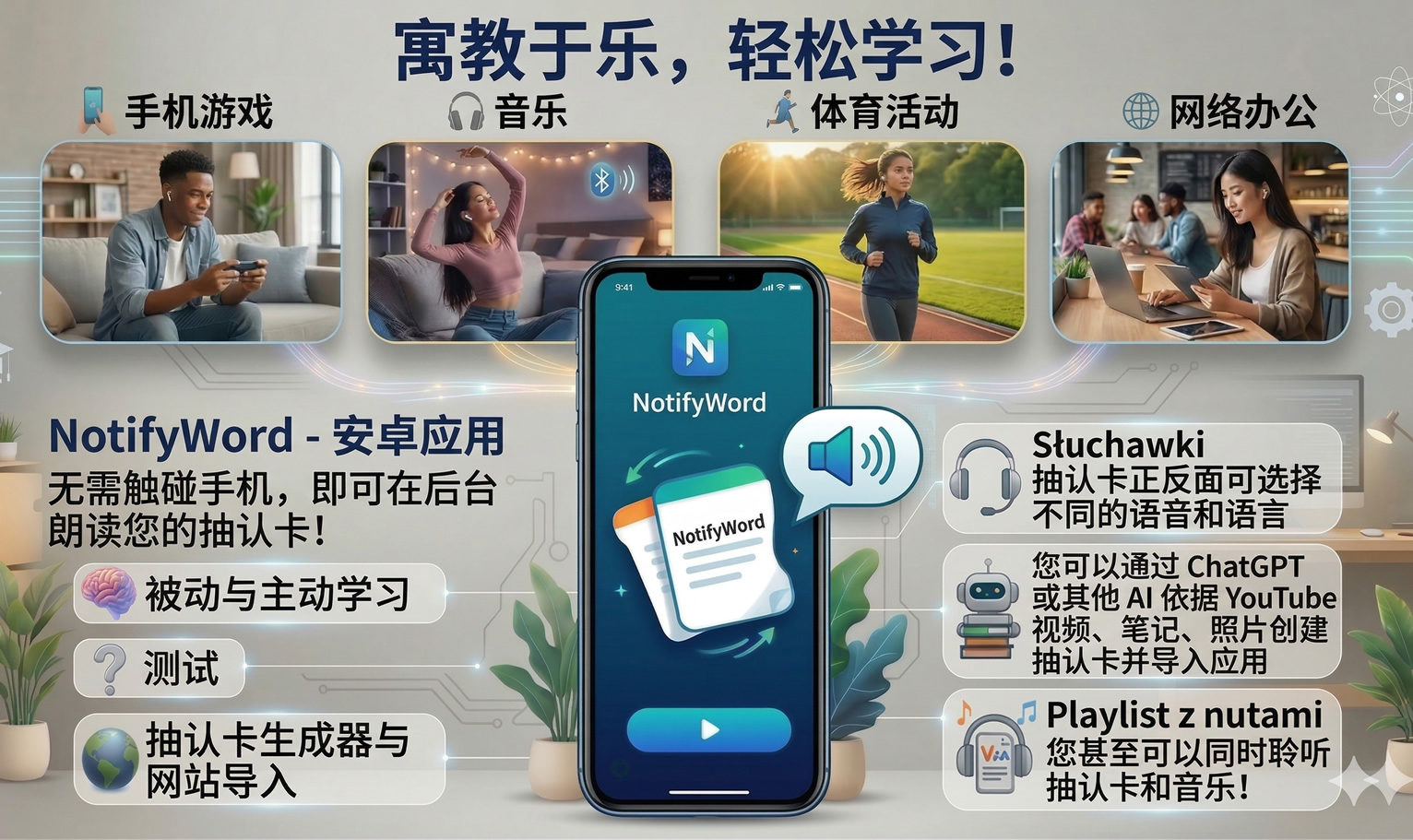 AUTOLEARN shoots flashcards — to your ears 🎧, to your eyes 👁️, to your brain 🧠 and straight into memory 💾